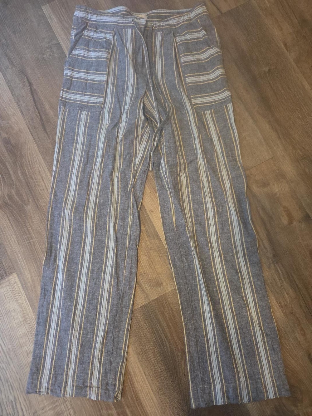 Laundry by Shelli Segal Linen Blend Striped Pants Size 6 Coastal